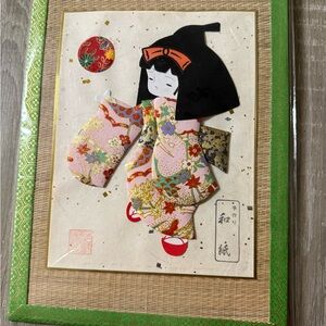 Japanese Paper Art with Floral Kimono